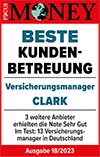 Focus Money - Beste Kundenbetreuung - Versicherungsmanager CLARK - Ausgabe 18/2023